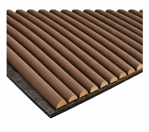 lite brown acoustic slat wall panels by Floor and Walls.